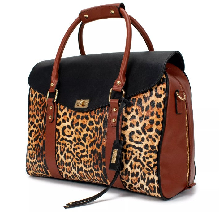 Badgley Mischka® Leopard Travel Tote Weekender Bag